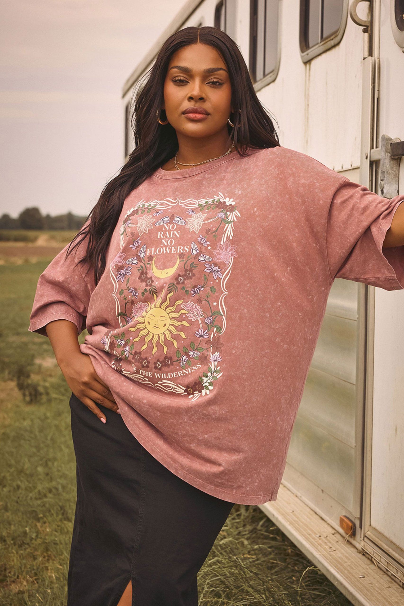 Flower Graphic Boxy T-Shirt