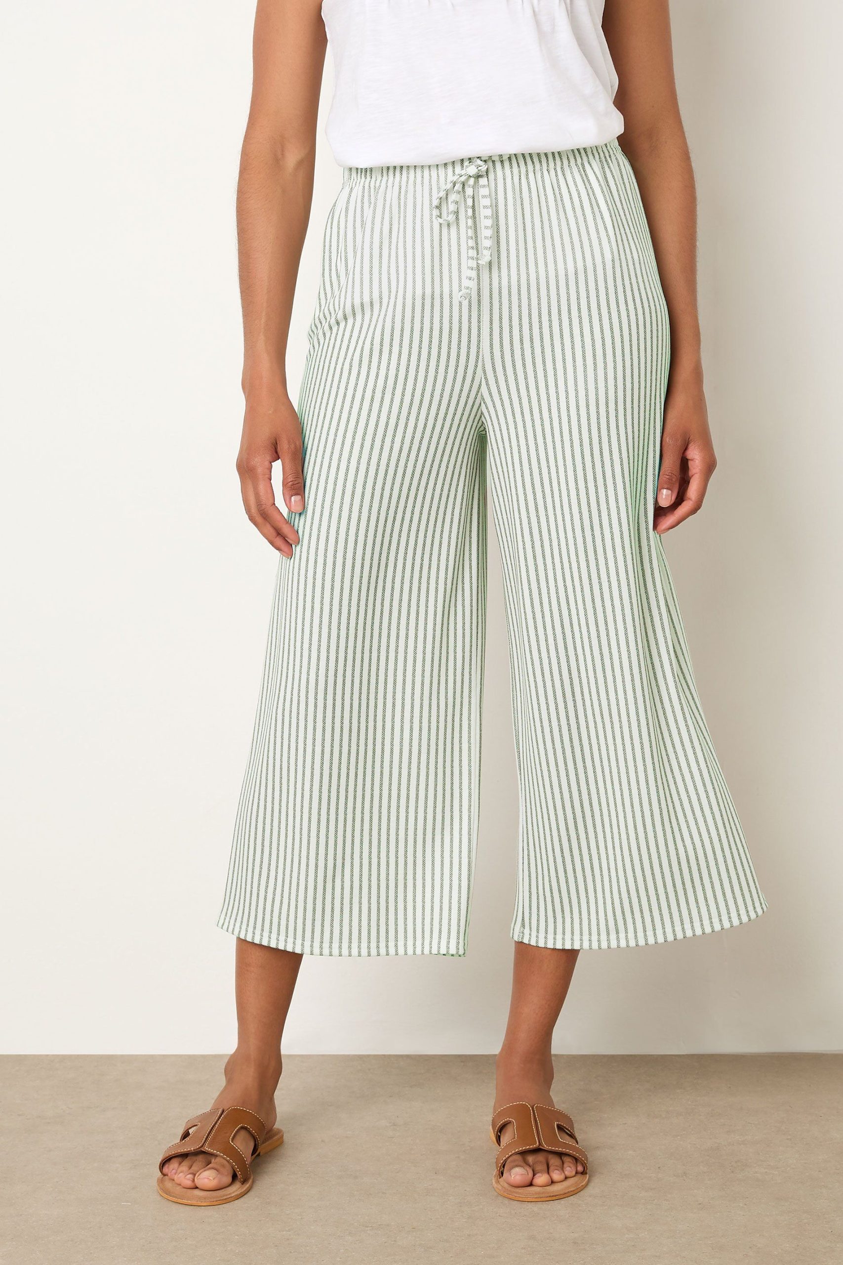 Petite Stripe Wide Leg Culottes