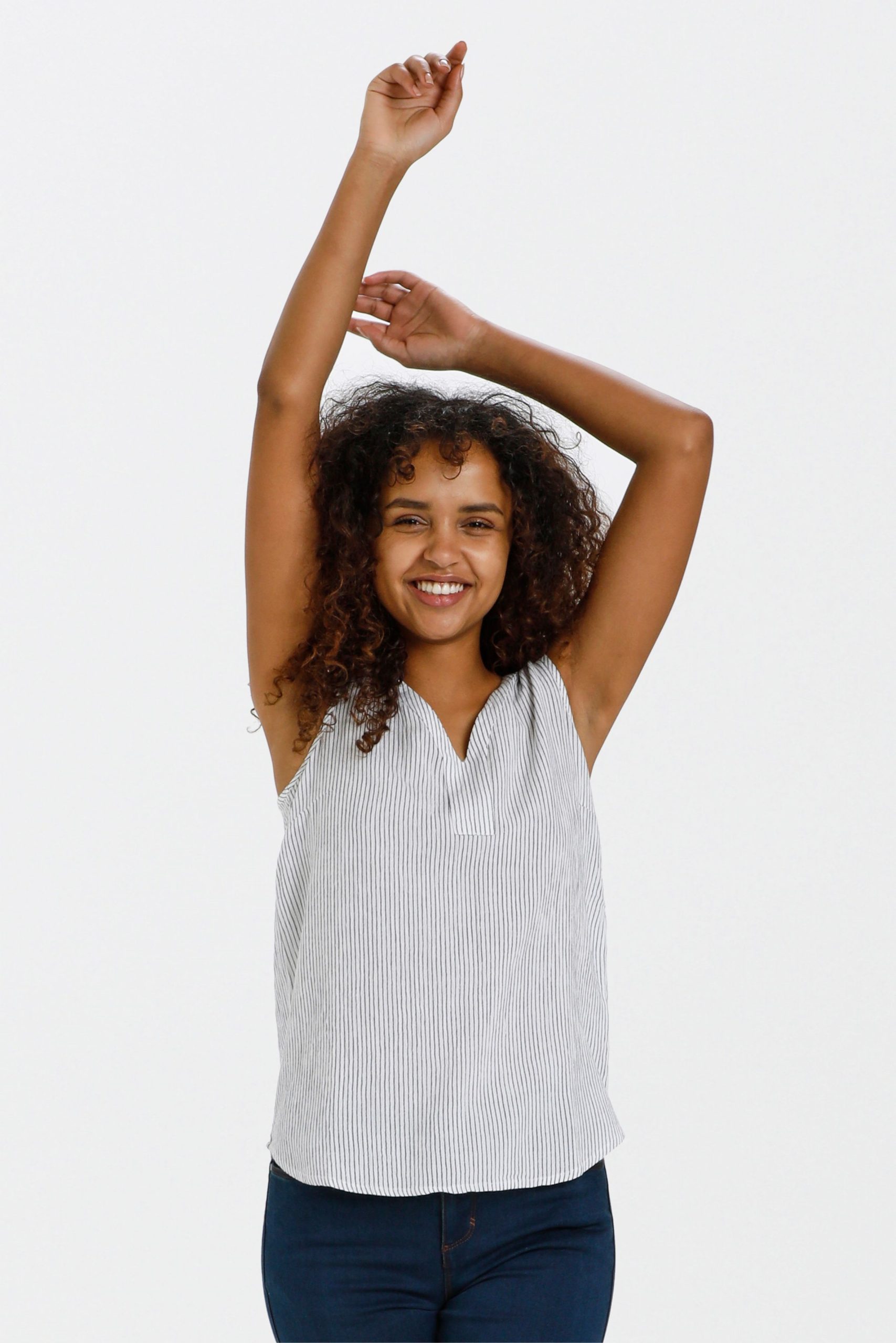 Amber V-Neck Striped Top Striped