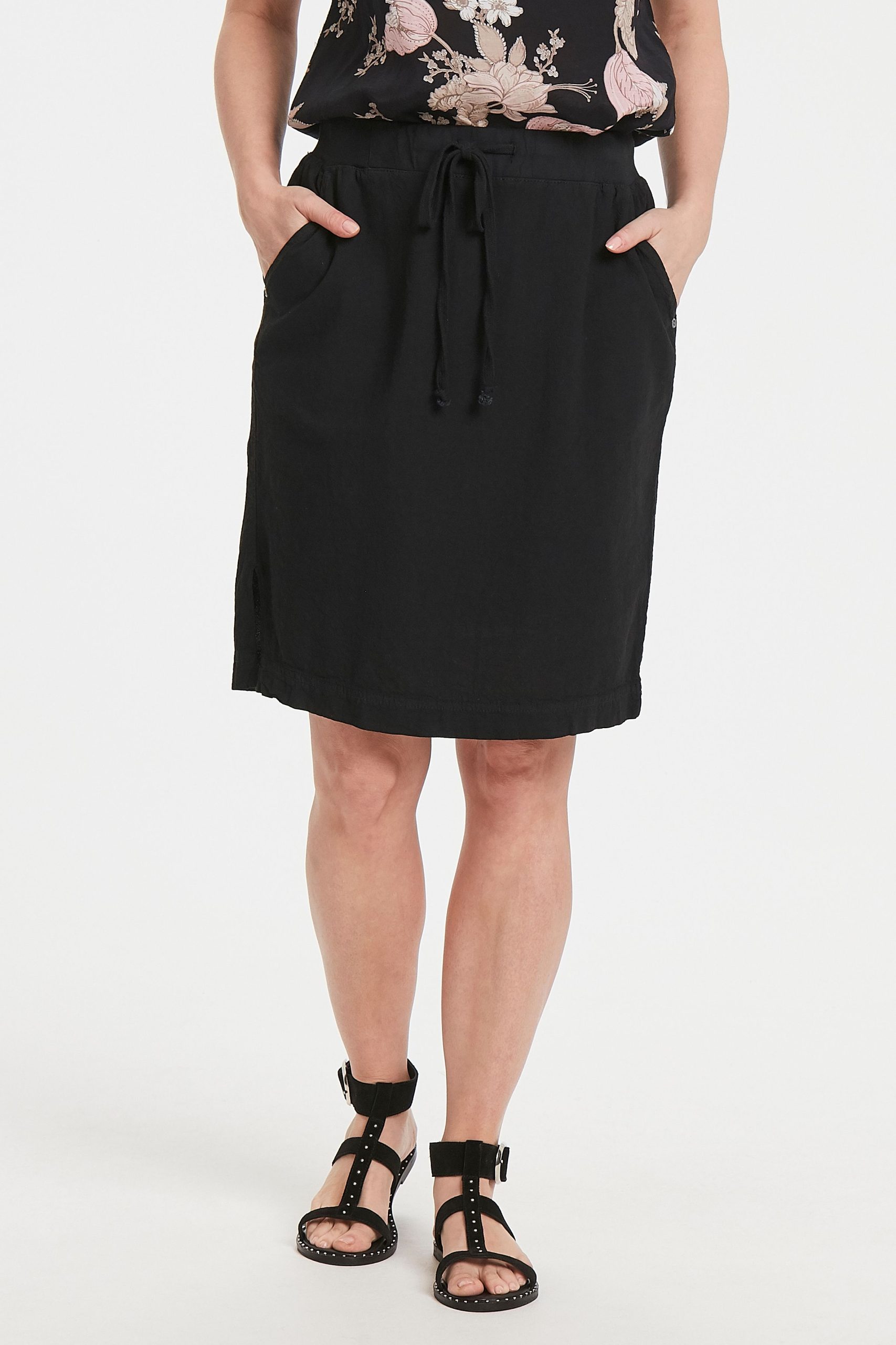 Naya Knee Length Skirt with Tie Waist