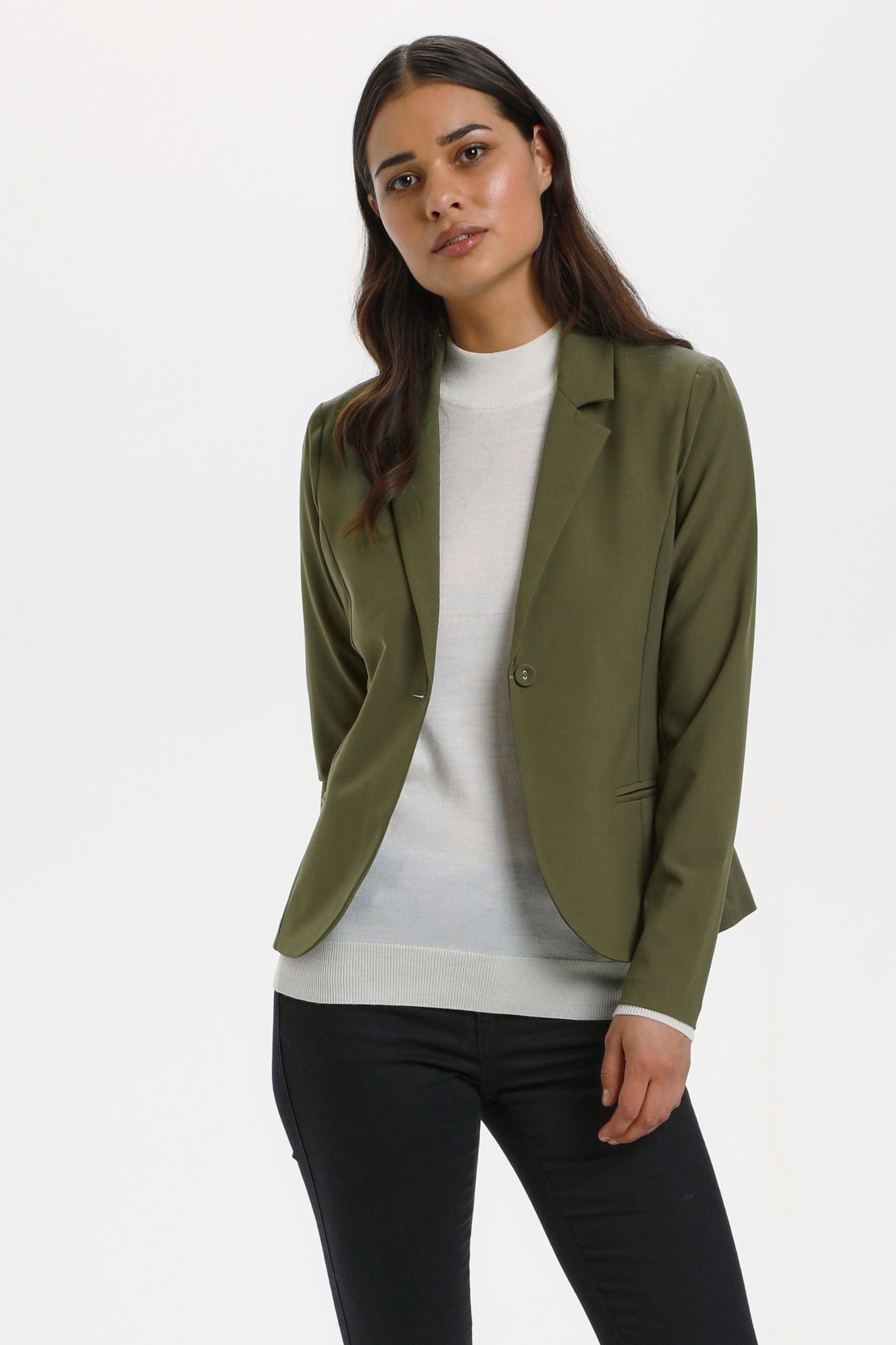 Jillian Notch Lapel Blazer Plain