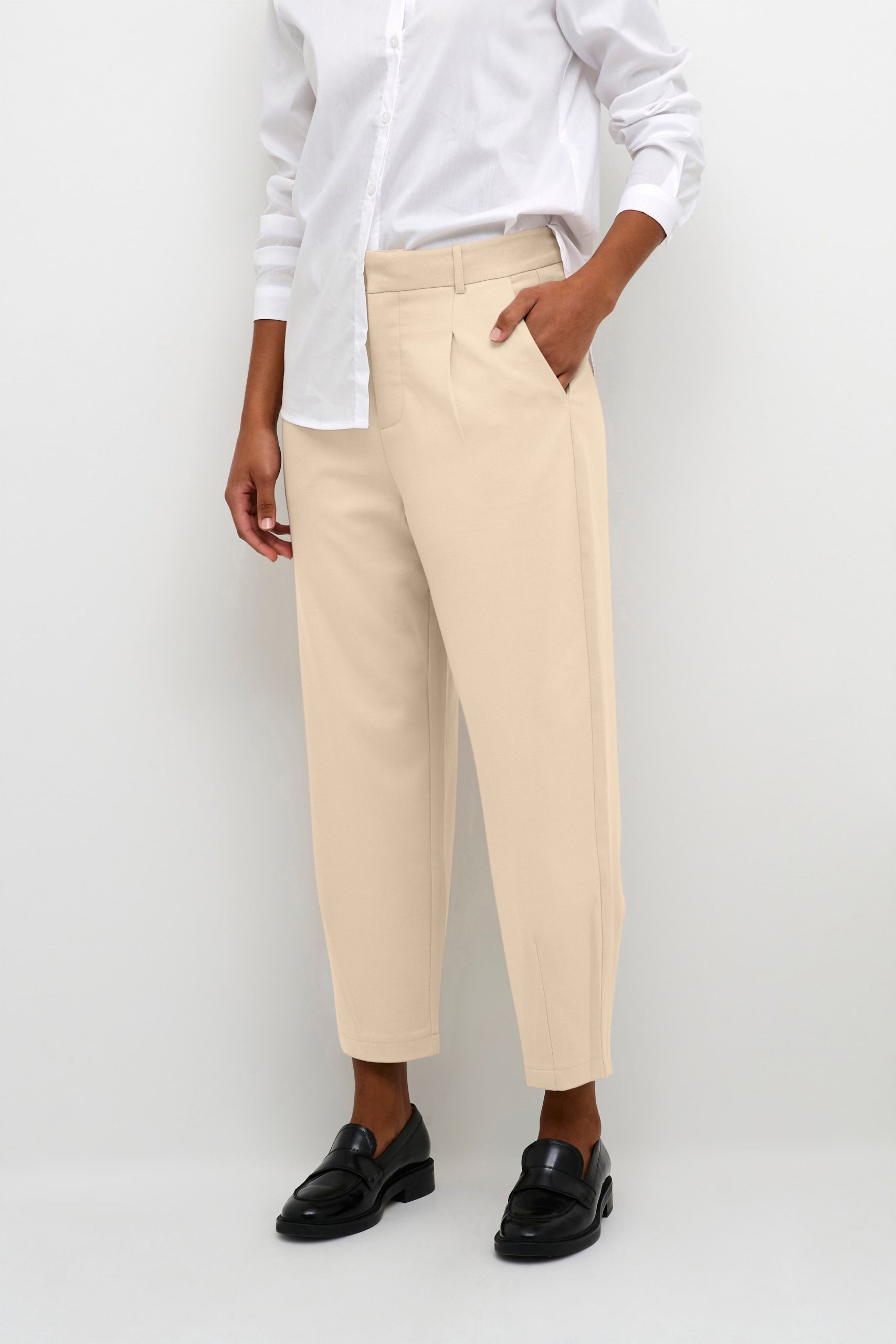 Merle Cropped Suit Trousers Plain