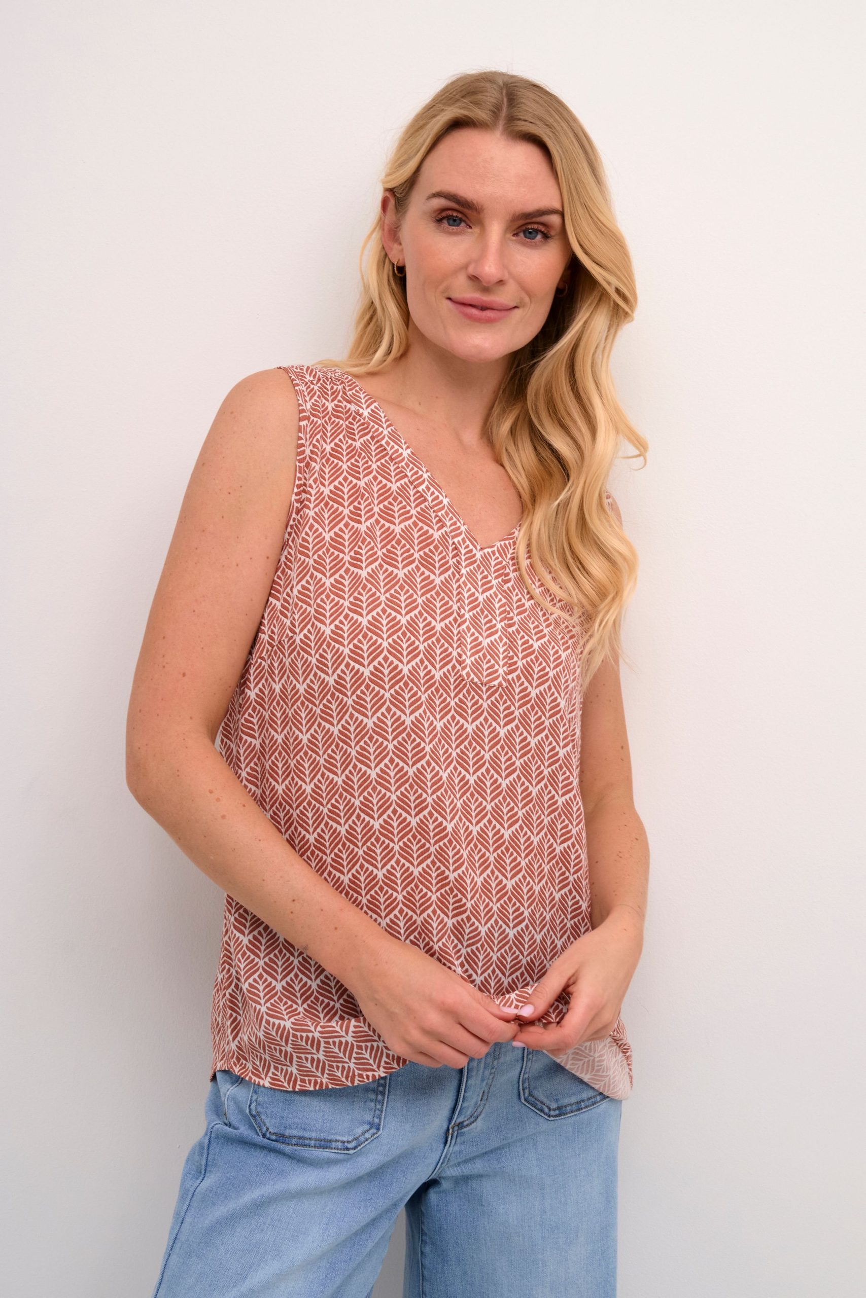 KAamber V-Neck Sleeveless Blouse