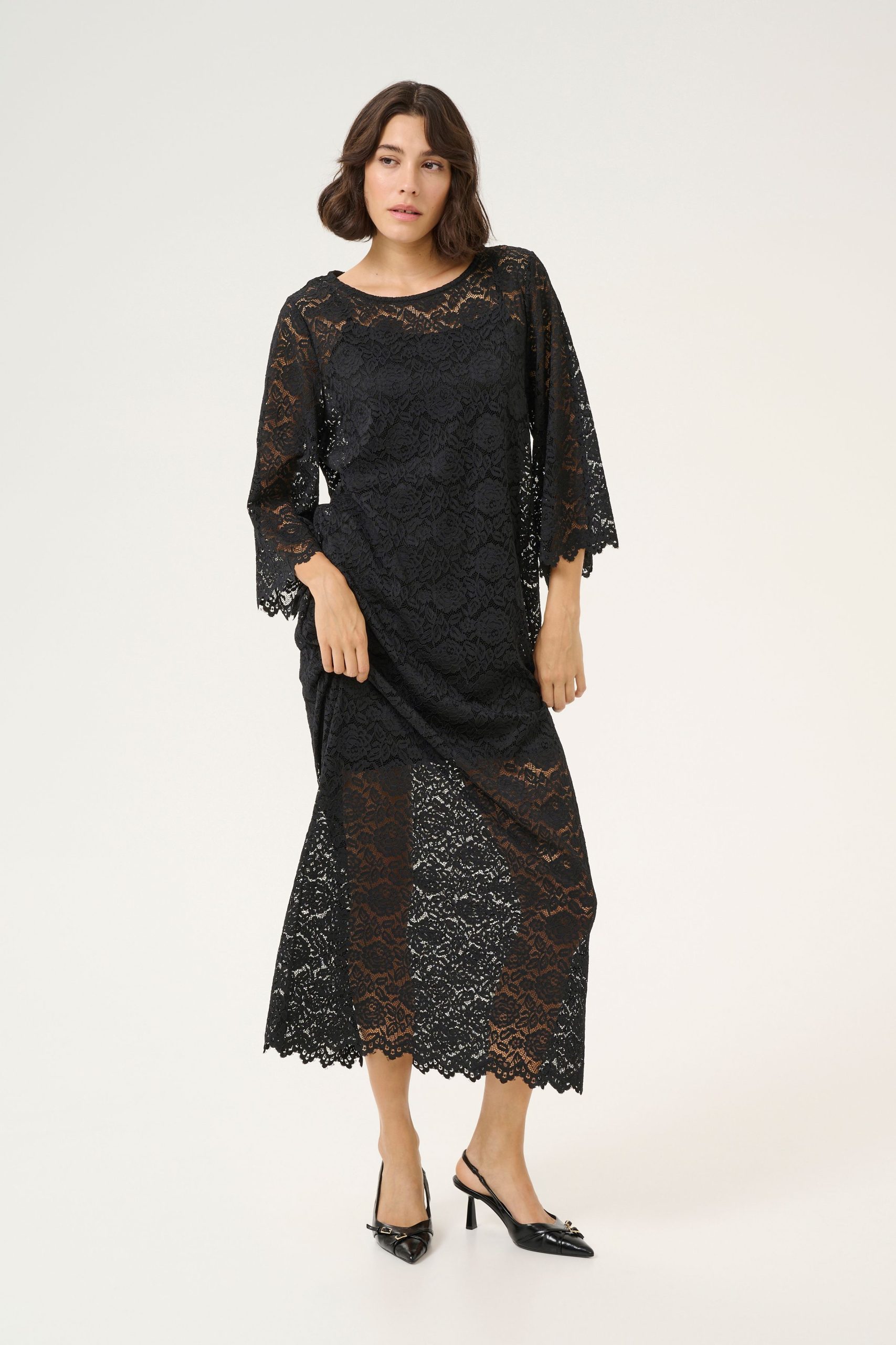 KAjaiden 3/4 Sleeve Lace Maxi Dress Lace