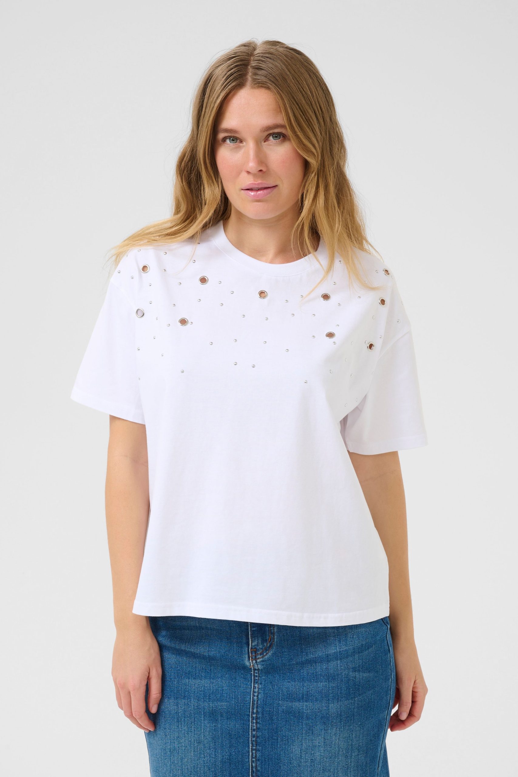 KAcleo Short Sleeve Eyelet T-Shirt Plain