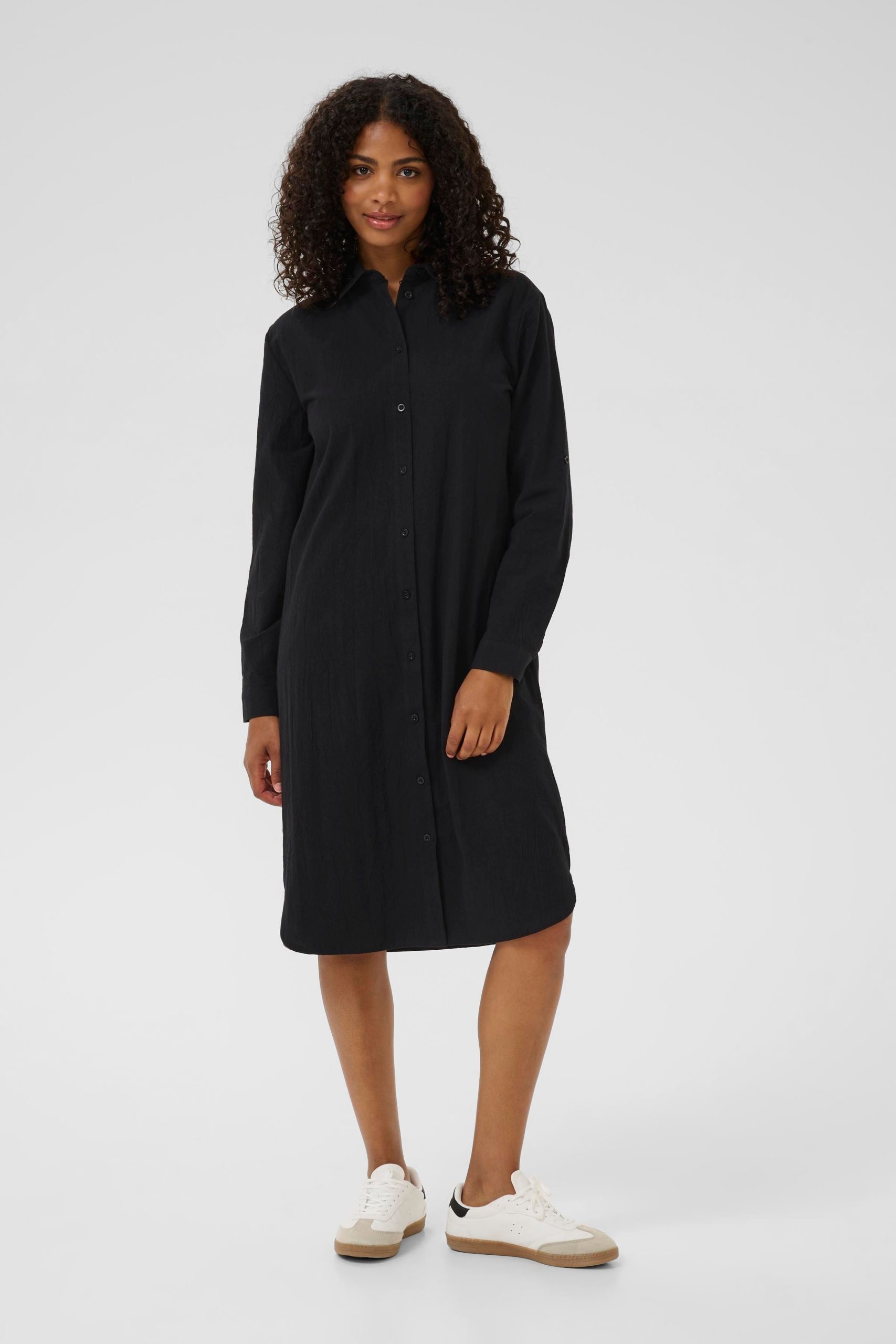 Naya Long Sleeve Midi Shirt Dress