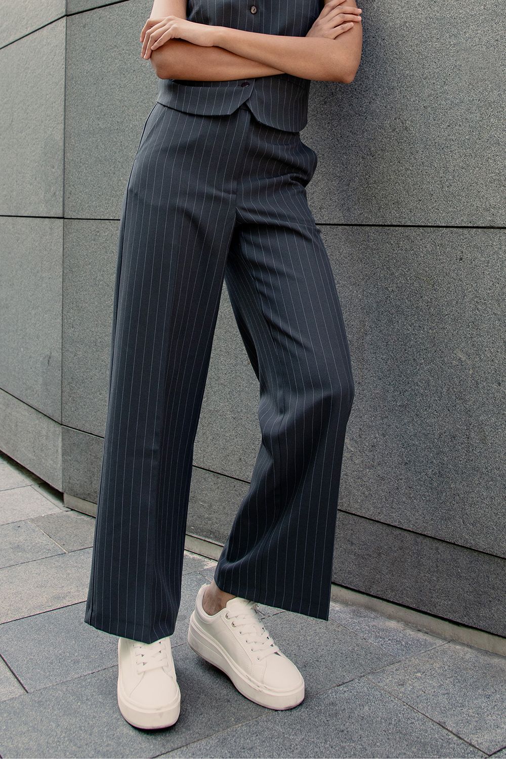 'Coast' Wide Leg Pinstripe Trousers