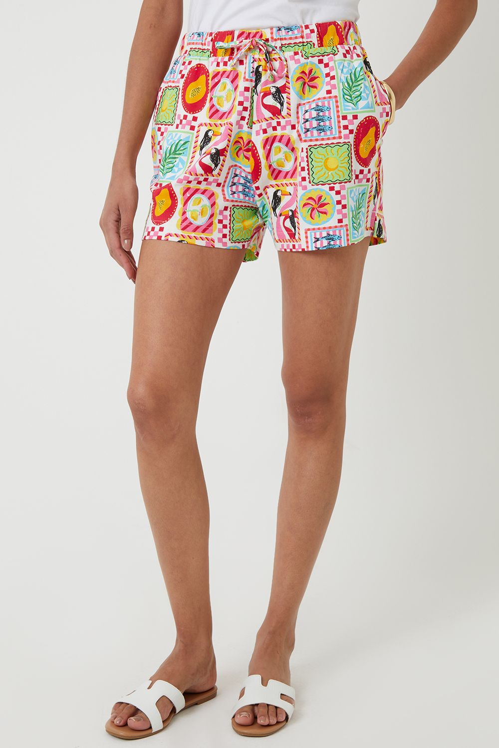 Printed Pull On Jersey Shorts