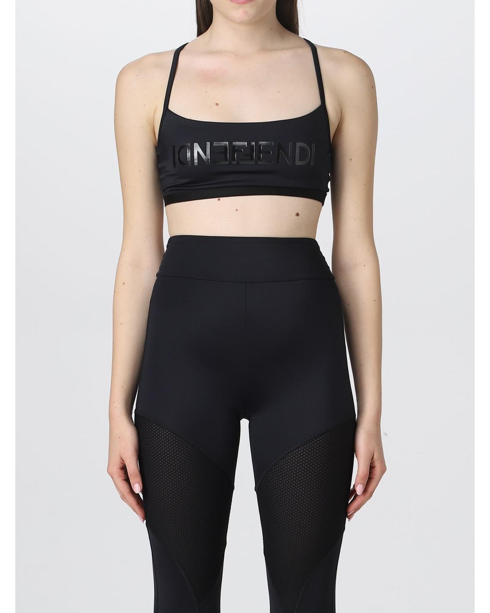 Activewear Set Mesh Panel Design- Black Tops
