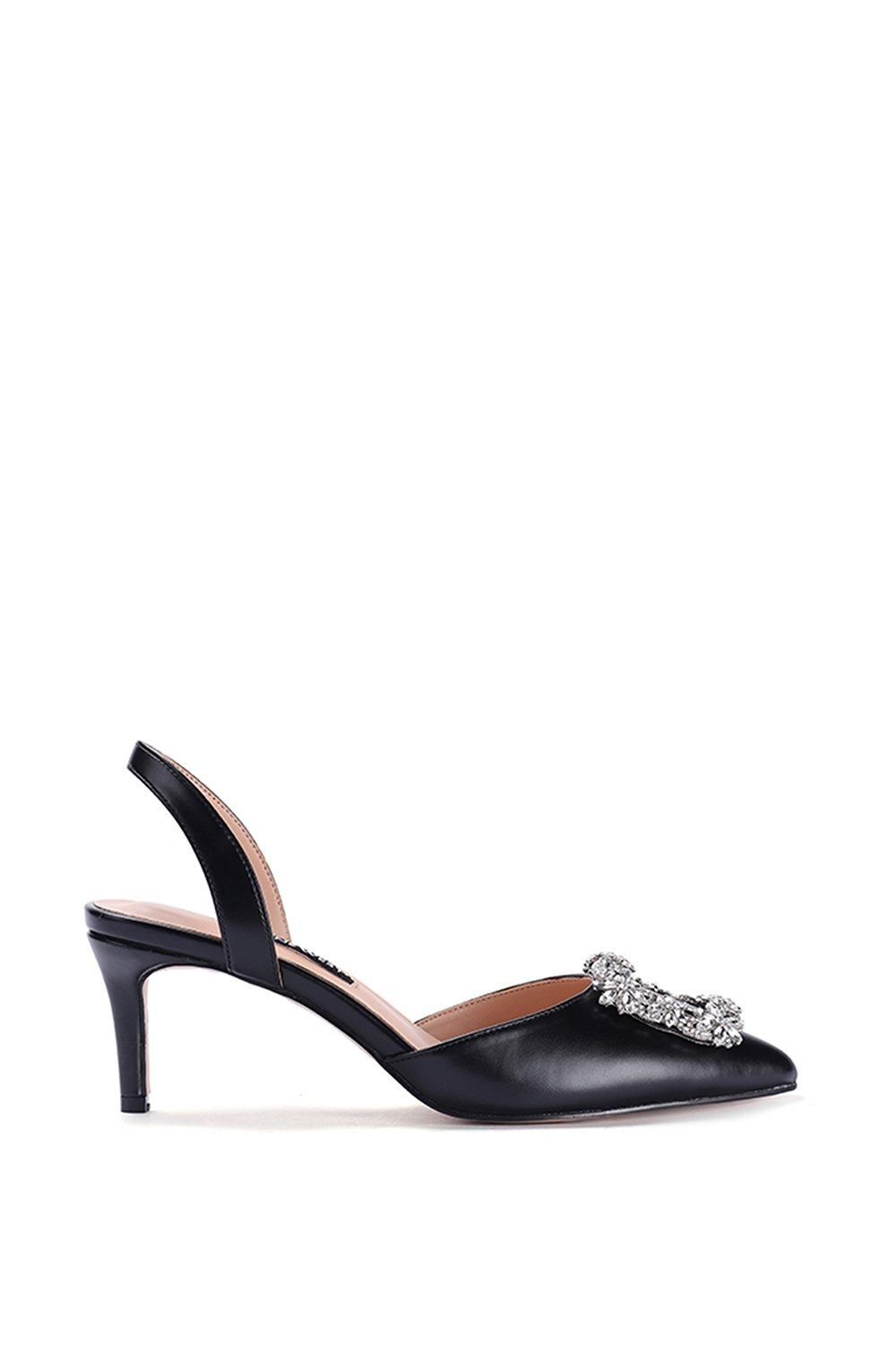 'Avery' Black Sling Back Court Shoe